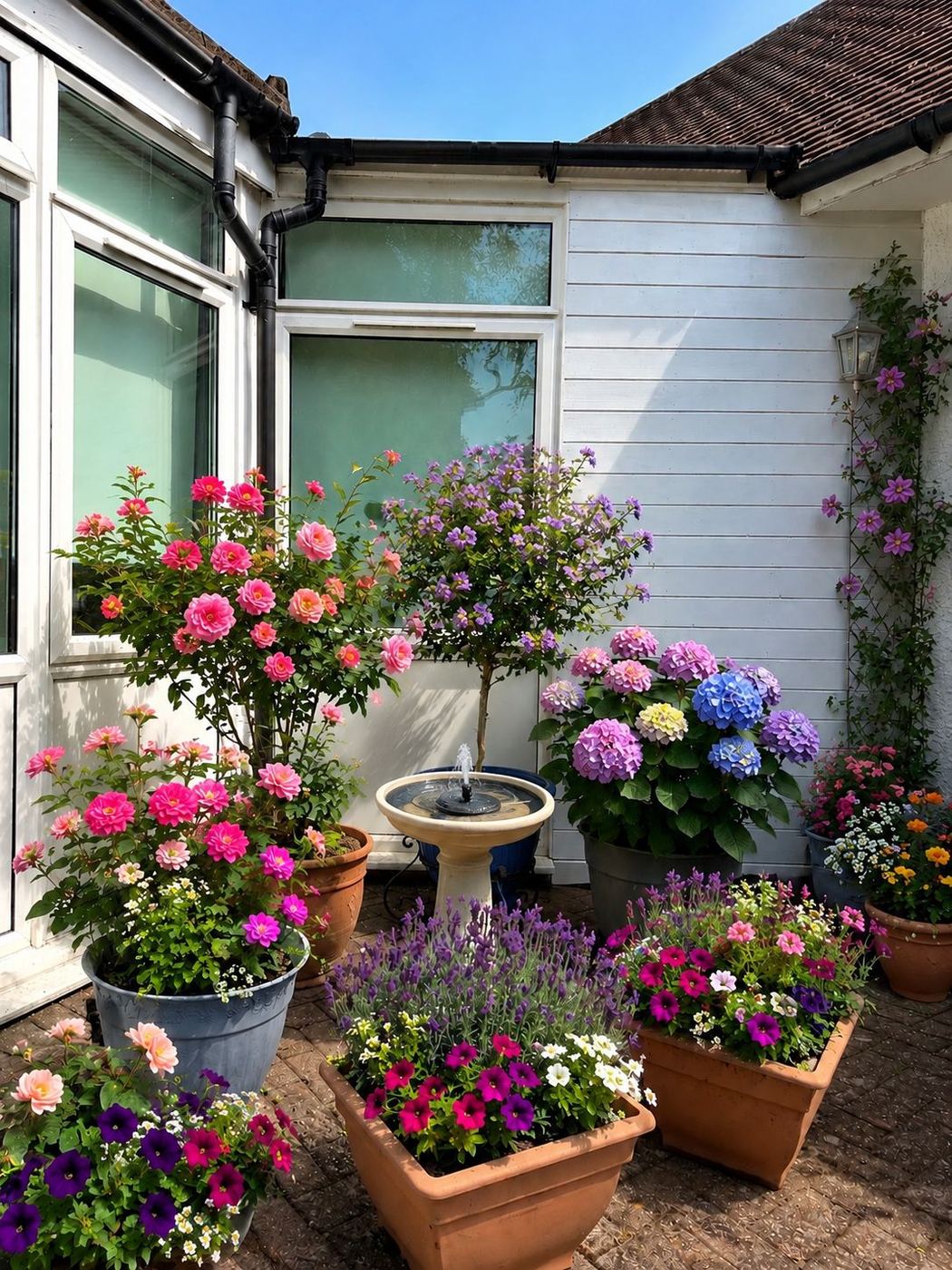 The courtyard in bloom